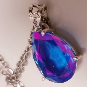 {925}Moonglow magic fire topaz pendant